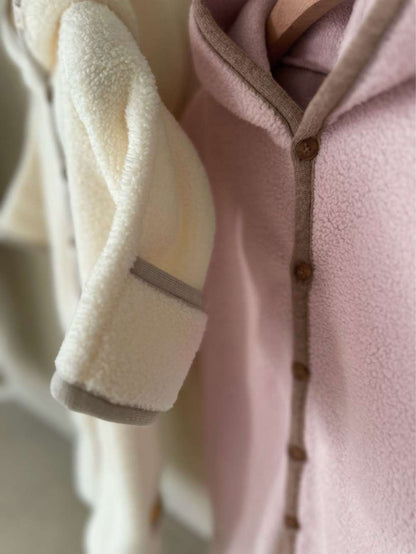 長袖もこもこフーディロンパース | フード付きボア | 防寒アウタージャンプスーツ【mh0011497】