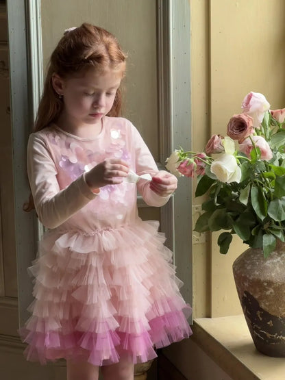 -スパンコールチュール長袖ドレスワンピース【mh0011216】 - mamahalo shop - 長袖ワンピース -  べビー服 - 子供服 - 男の子 - 女の子