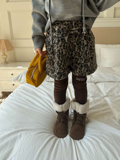 ショートパンツ レオパード柄 ウエストゴム ボトムス【mh0011454】