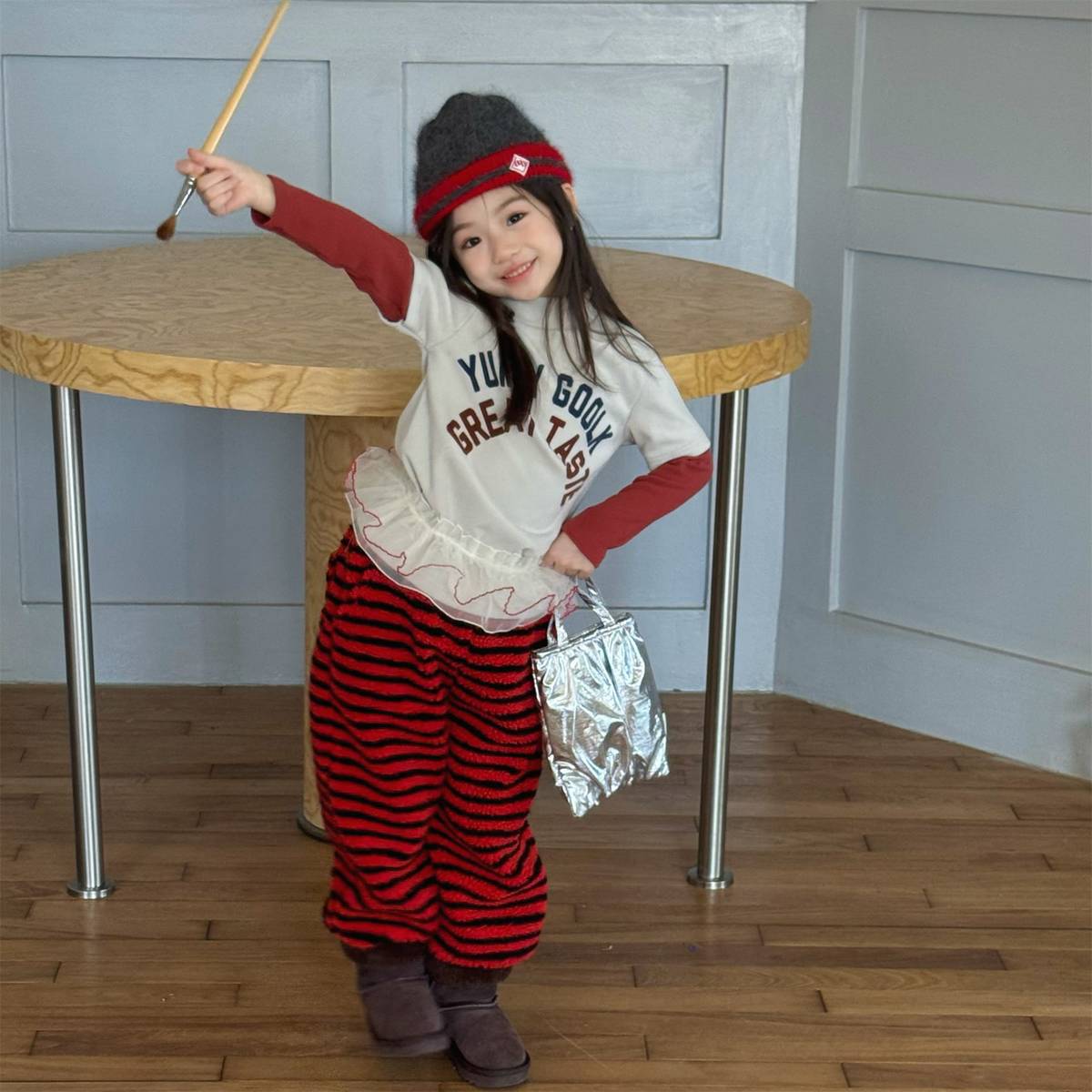 -長袖Tシャツ 裏起毛 ハイネック あったかインナー ベーシック【mh0011416】 - mamahalo shop - 長袖Tシャツ -  べビー服 - 子供服 - 男の子 - 女の子