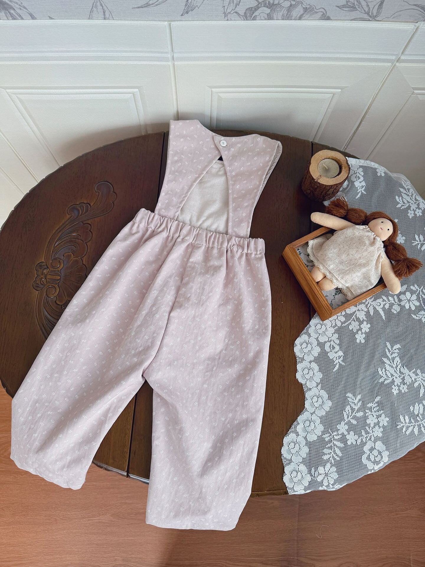 Floral Twill Suspender Romper 花柄 ツイル サスペンダー ロンパース【mh0012154】