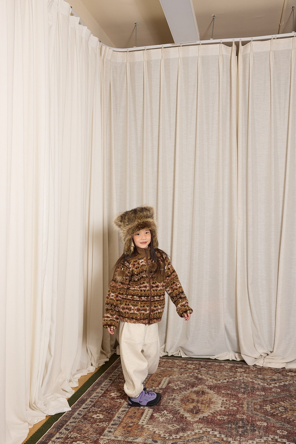 yummy&rocky | Imitation Lambswool Zipper Shirt スタンドカラーボアジップシャツ【mh0020098】