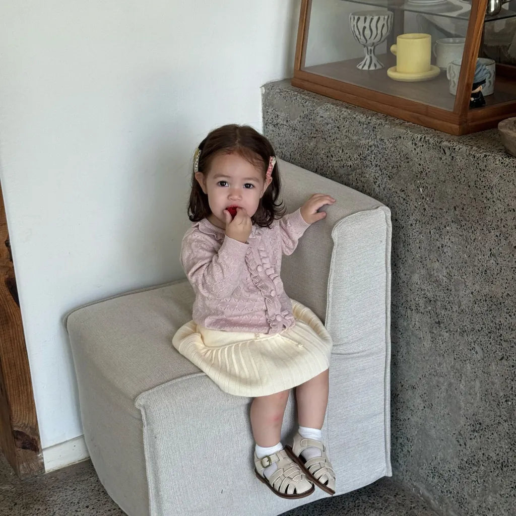 -クロシェ編みフリルニットカーディガン【mh0011165】 - mamahalo shop - カーディガン・パーカー -  べビー服 - 子供服 - 男の子 - 女の子