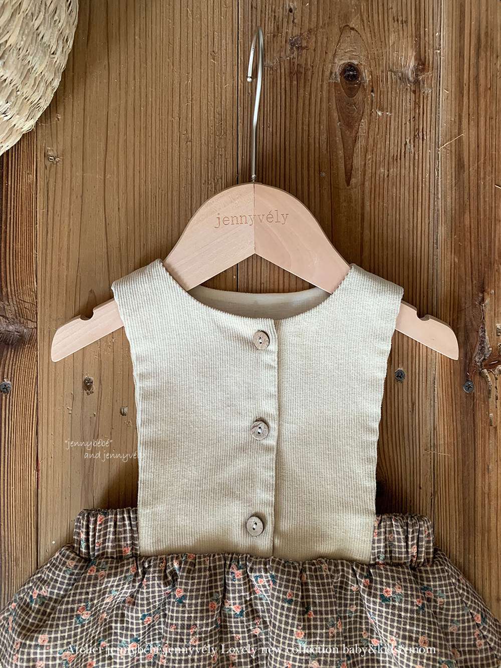 ノースリーブロンパース コーデュロイ チェック柄 フリルスカート【mh0011533】