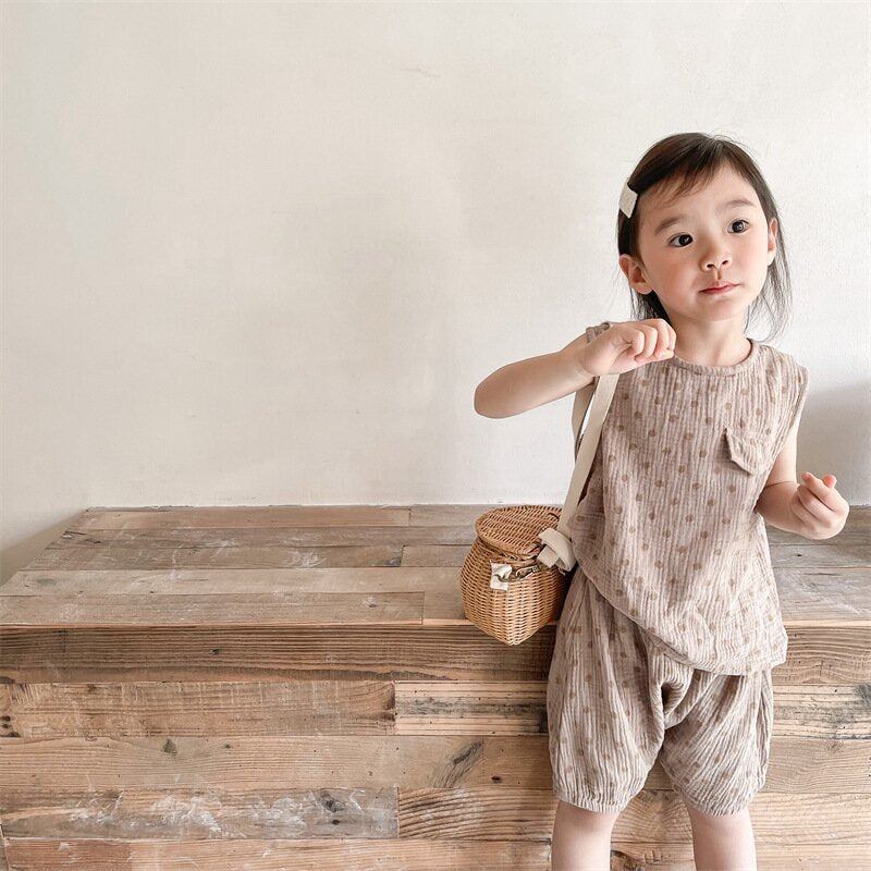 Polka Dot Sleeveless & Shorts Set ドット柄 ノースリーブ セットアップ【mh0012141】