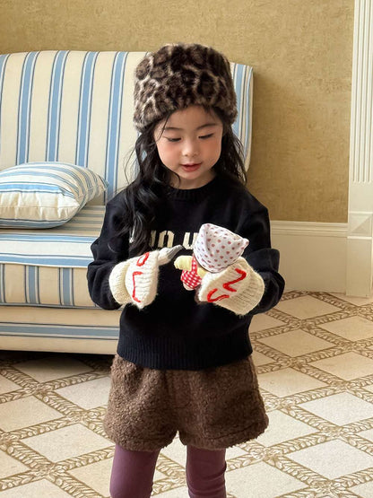 長袖セーター アルファベット刺繍 ラウンドネック プルオーバー【mh0011462】