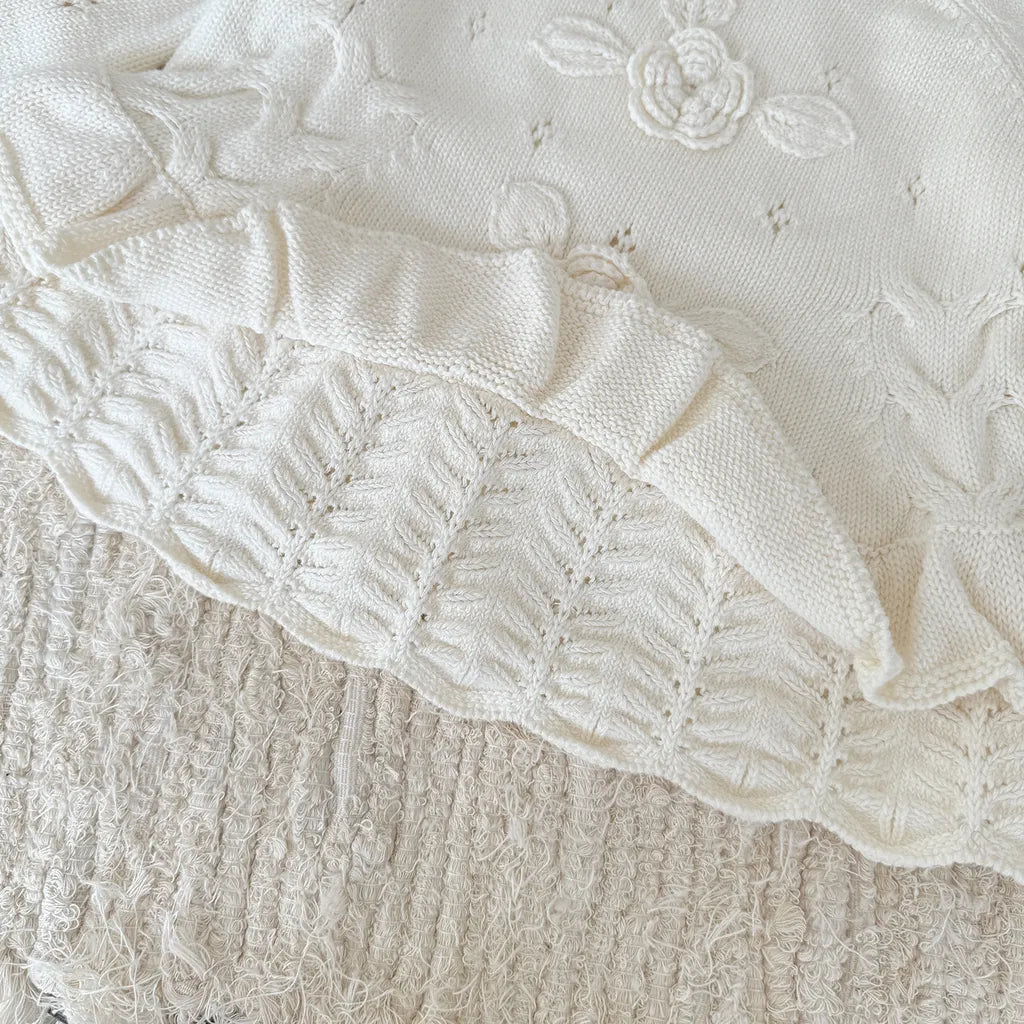 -フラワー刺繍フリルニットプルオーバー【mh0011148】 - mamahalo shop - ニット・セーター -  べビー服 - 子供服 - 男の子 - 女の子