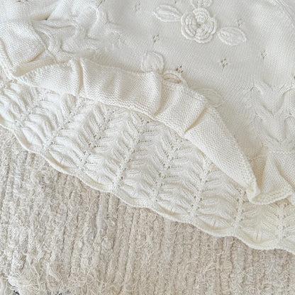 -フラワー刺繍フリルニットプルオーバー【mh0011148】 - mamahalo shop - ニット・セーター -  べビー服 - 子供服 - 男の子 - 女の子