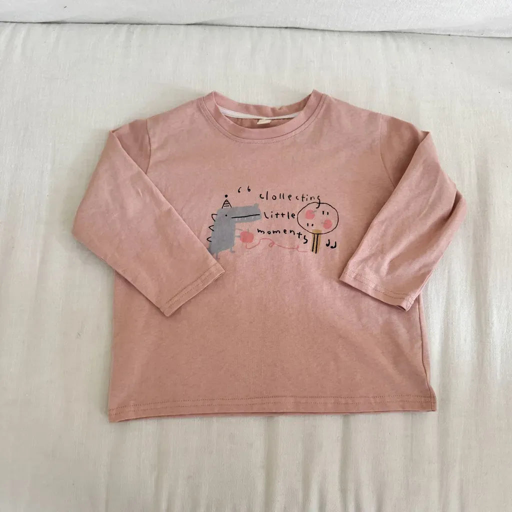 -手描き風イラスト長袖Tシャツ【mh0011229】 - mamahalo shop - 長袖Tシャツ -  べビー服 - 子供服 - 男の子 - 女の子