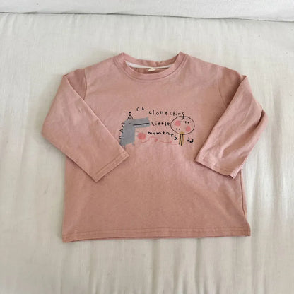 -手描き風イラスト長袖Tシャツ【mh0011229】 - mamahalo shop - 長袖Tシャツ -  べビー服 - 子供服 - 男の子 - 女の子