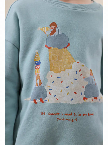 -アニマルプリント長袖スウェットトレーナー【mh0011297】 - mamahalo shop - トレーナー・フーディ -  べビー服 - 子供服 - 男の子 - 女の子