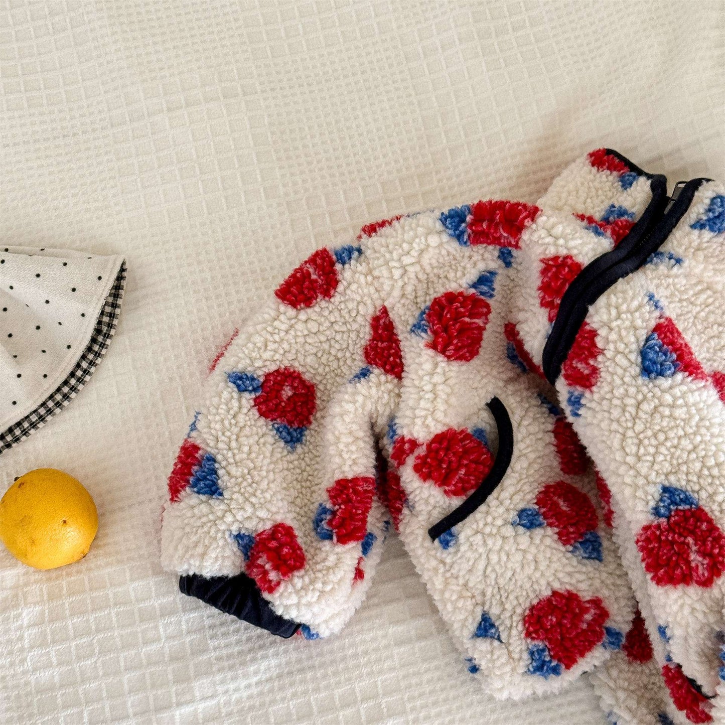 シープボアコート 花柄 フリースジャケット もこもこアウター 厚手防寒【mh0011436】