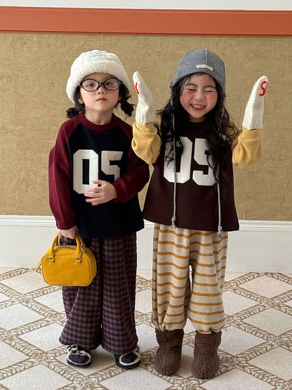 Long pants, brushed lining, check pattern, straight pants [mh0011463]