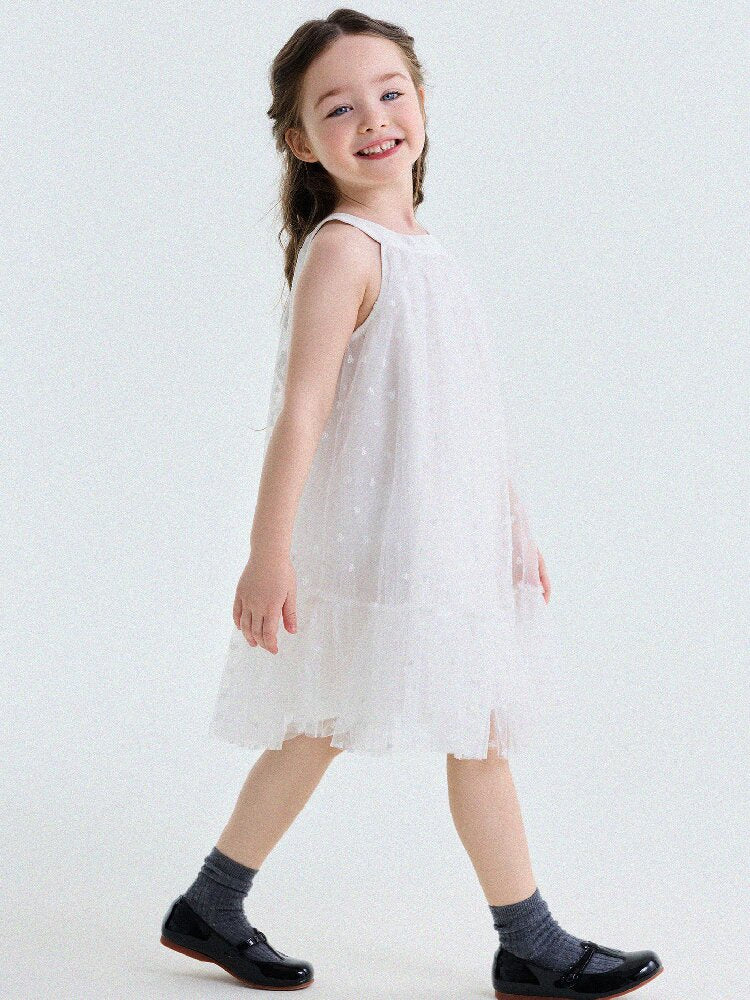 Embroidered Gauze Princess Dress フリル ノースリーブワンピース【mh0013173】
