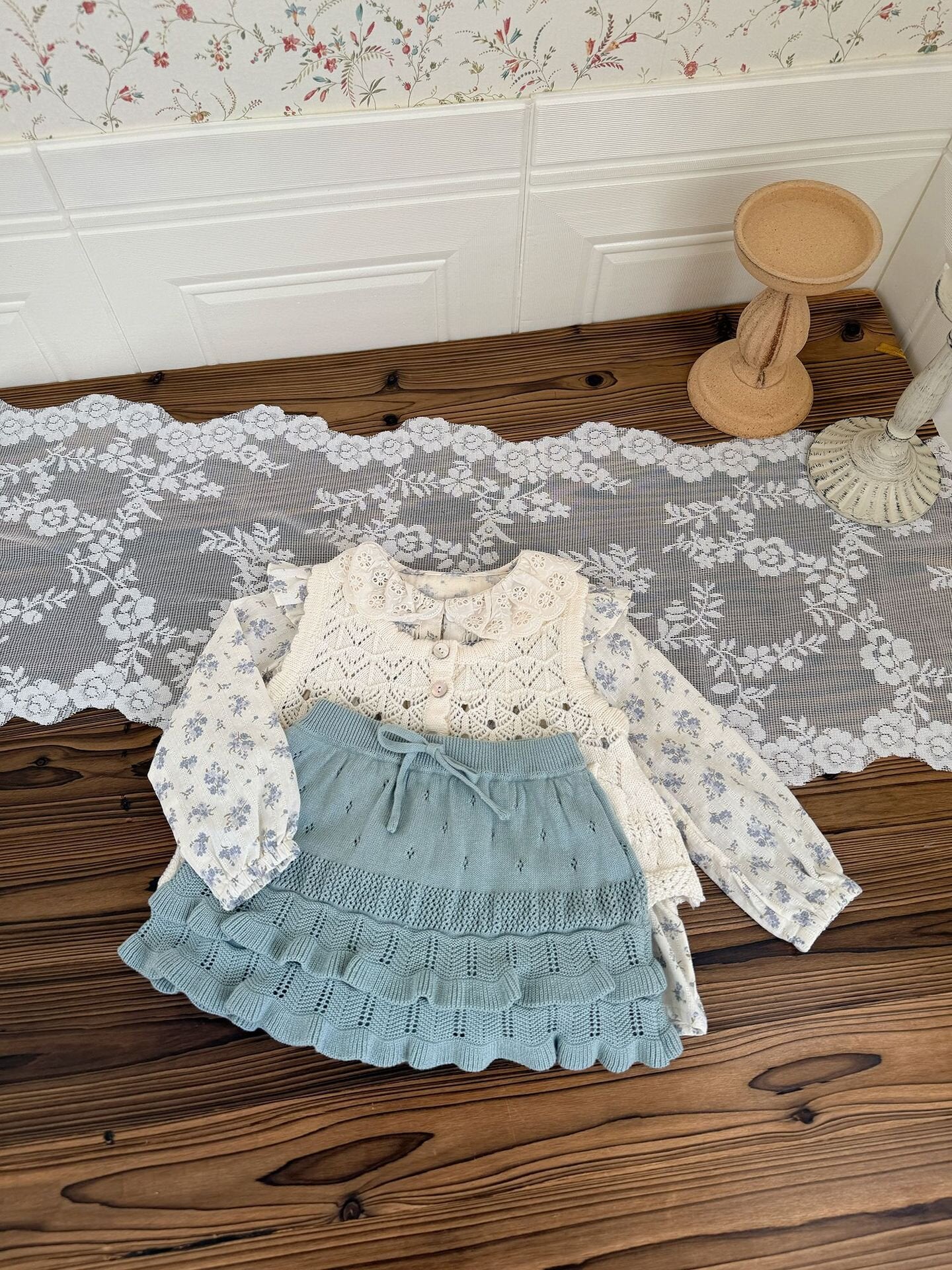 Openwork Jacquard Knitted Vest 透かし編みジャガードニットベスト【mh0012108】