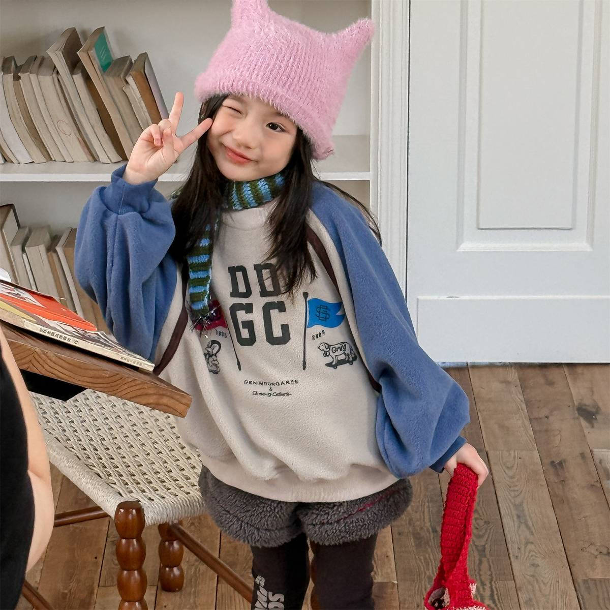 -長袖スウェットトレーナー フリース素材 ラグラン袖 プリントロゴ【mh0011412】 - mamahalo shop - トレーナー・フーディ -  べビー服 - 子供服 - 男の子 - 女の子