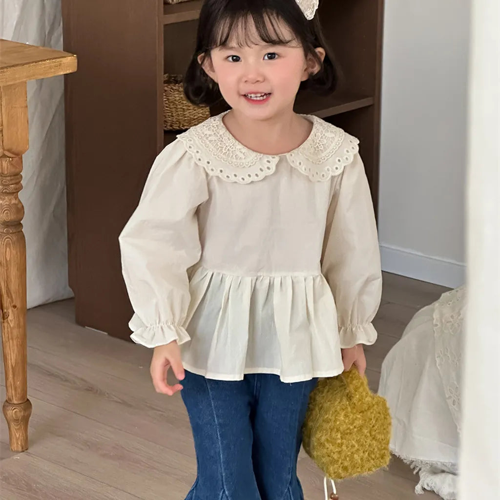 -切替デザインデニムフレアベルボトムパンツ【mh0011256】 - mamahalo shop - デニムパンツ -  べビー服 - 子供服 - 男の子 - 女の子