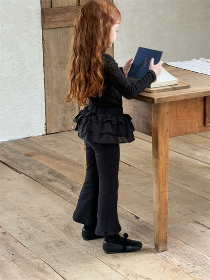 -裏起毛ニットフレアパンツ 防寒あったかベルボトムパンツ【mh0011439】 - mamahalo shop - レギンスパンツ -  べビー服 - 子供服 - 男の子 - 女の子