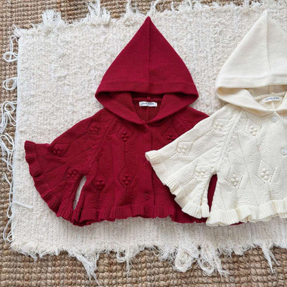 フーディポンチョ フード付きケープ 赤ずきんちゃん カーディガン【mh0011524】