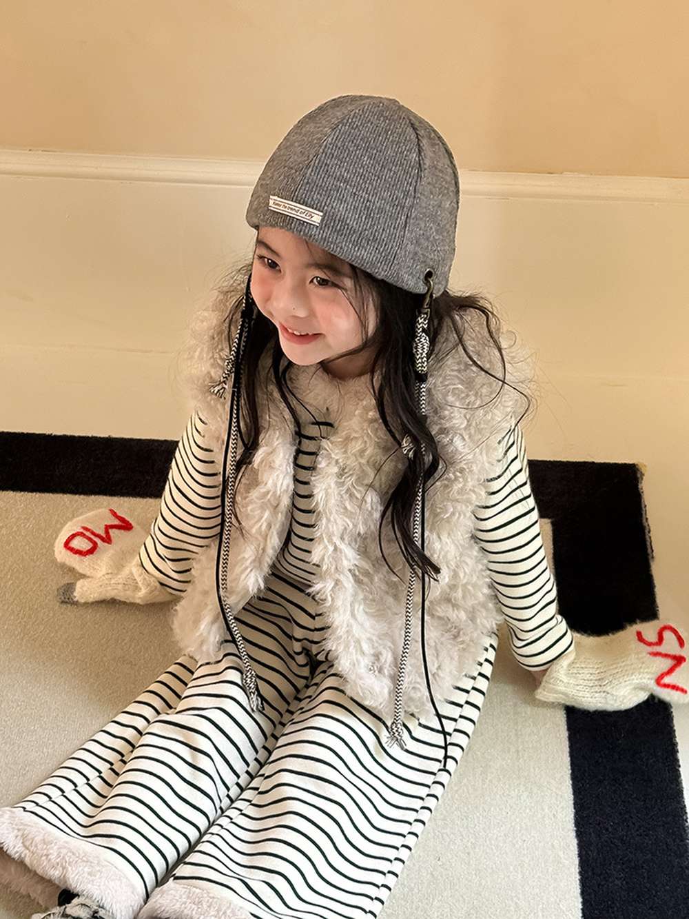 フェイクファーベスト | 中綿入り | プリンセスラインボアトップス【mh0011470】