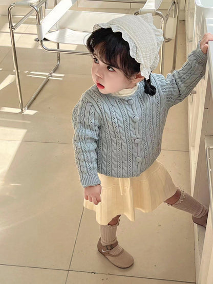 Crochet Style Knit Cardigan クロシェ風 透かし編み ニット カーディガン【mh0012160】