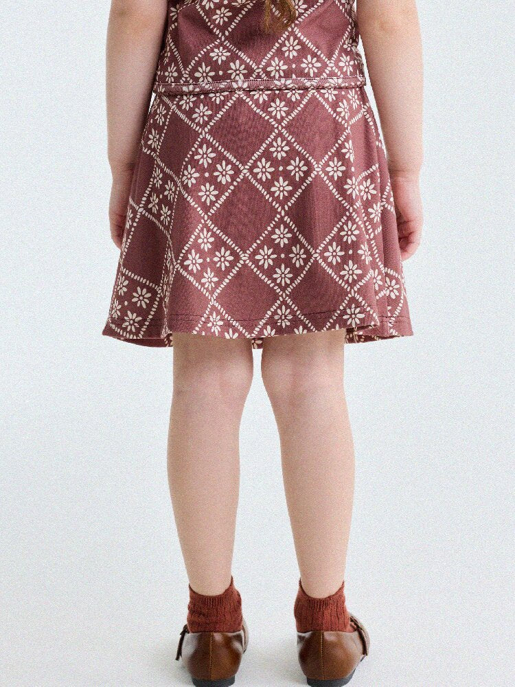 Retro Geometric Tank Top Skort ダイヤ柄 タンクトップ パンツインスカート【mh0013185】