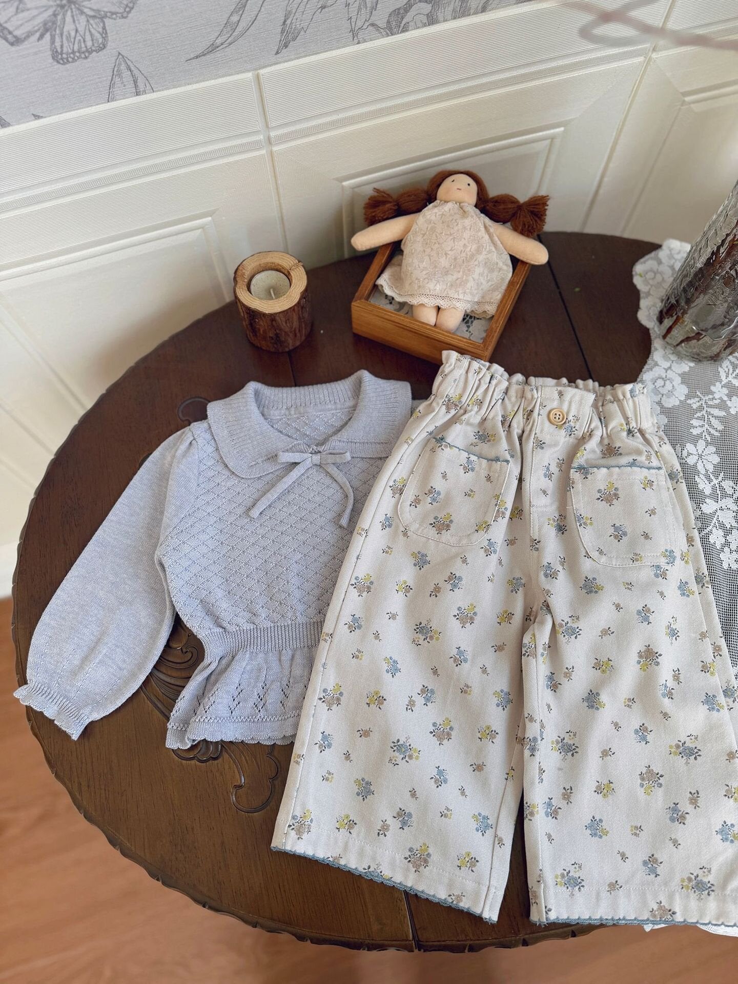 Lace Bow Cutout Sweater レース リボン 透かし編み セーター【mh0012158】