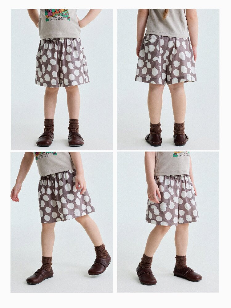 Polka Dot Cotton Linen Breathable Shorts ドット柄 ショートパンツ【mh0013206】