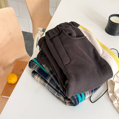 -裏起毛スウェットパンツ ロングパンツ カジュアル チェック サイドライン【mh0011402】 - mamahalo shop - ロングパンツ・スウェットパンツ -  べビー服 - 子供服 - 男の子 - 女の子