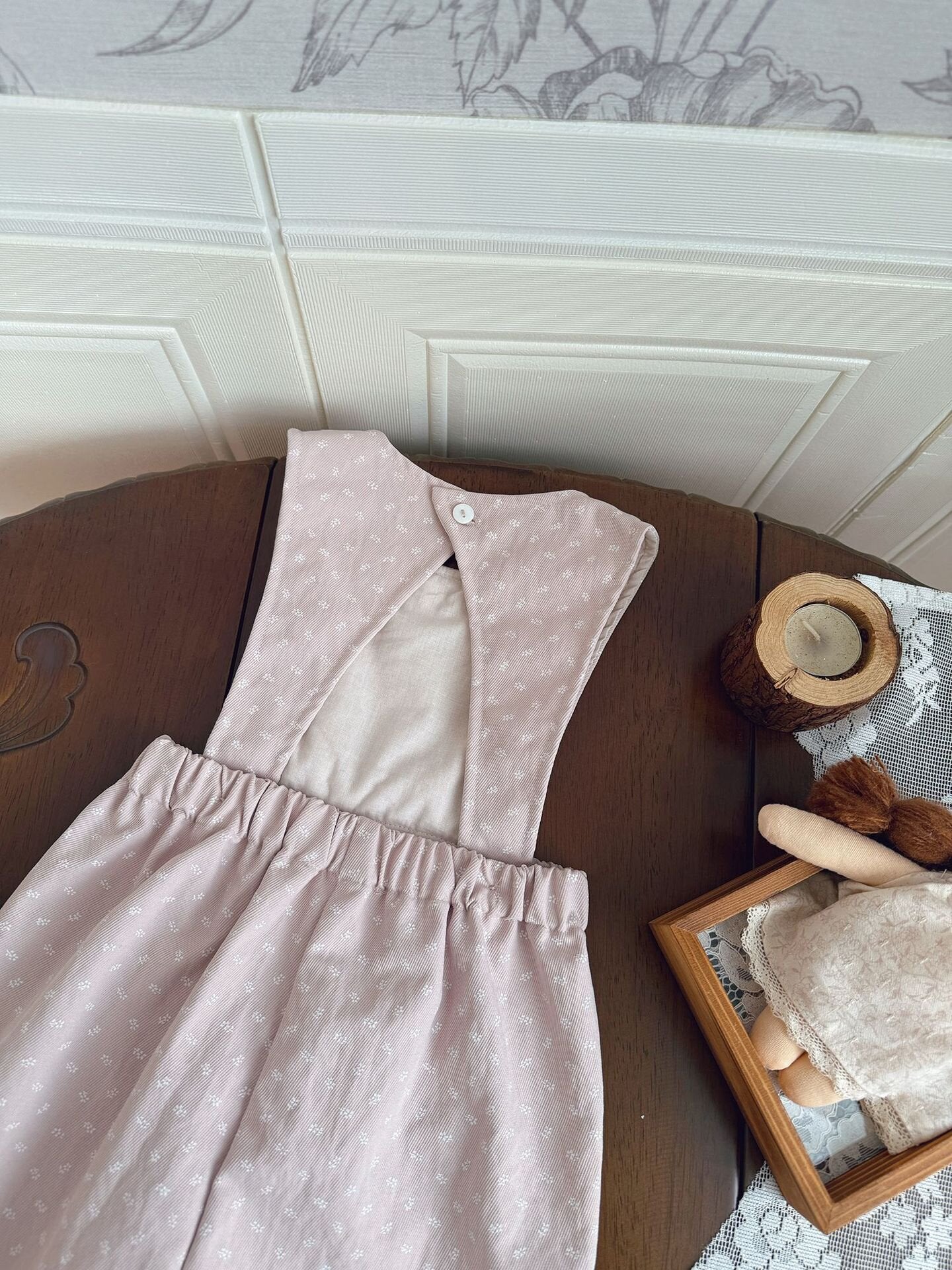 Floral Twill Suspender Romper 花柄 ツイル サスペンダー ロンパース【mh0012154】