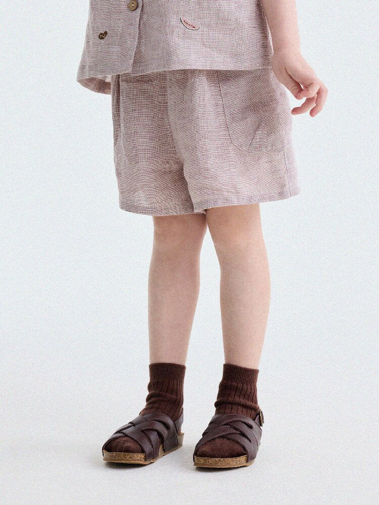 Embroidered Linen Sleeveless Shirt Shorts フルーツ刺繍 ノースリーブシャツ ショートパンツ【mh0013187】