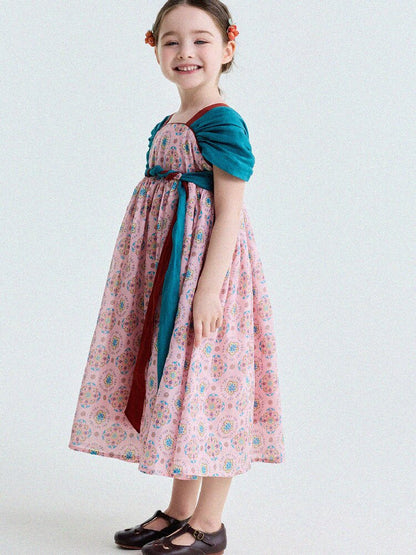 Ethnic Floral Print Dress オリエンタル調 プリントワンピース【mh0013172】
