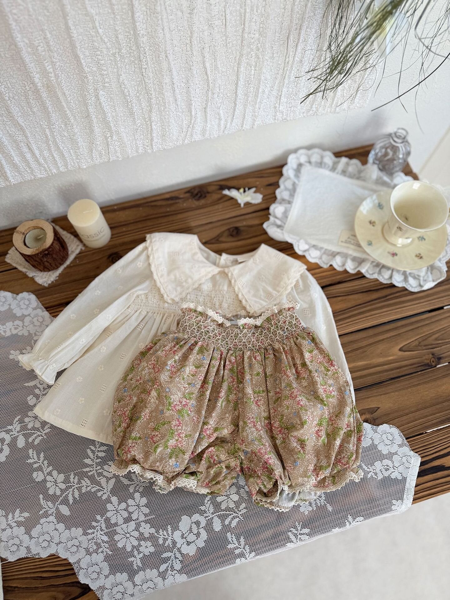 Lace Floral Lantern Shorts レース付花柄ランタンショーツ【mh0012114】