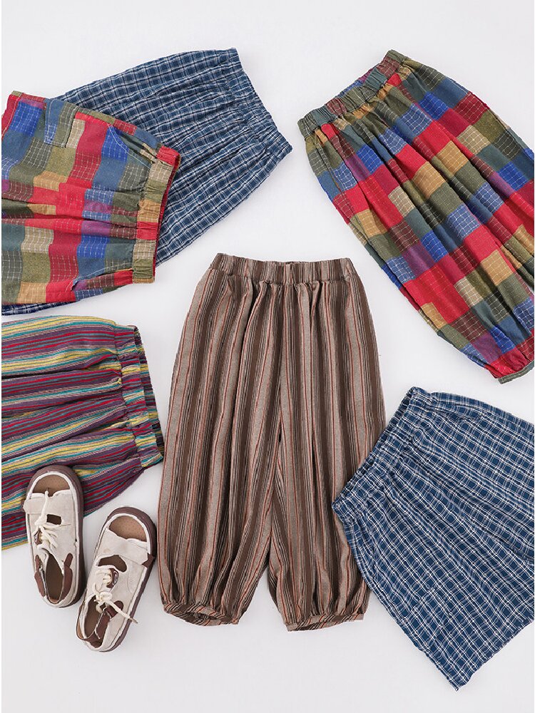 Cotton Plaid Casual Shorts 先染めチェック コットン ショートパンツ【mh0012738】