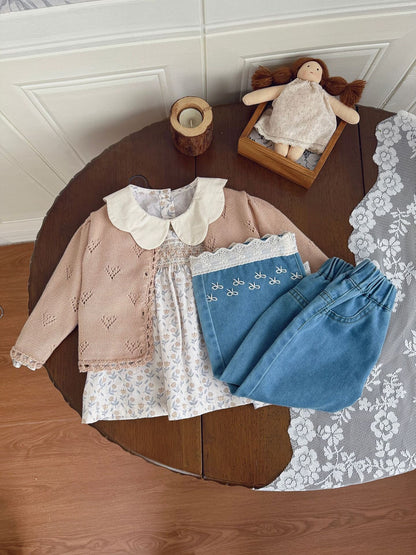 Hand-Knit Style Lace Cardigan クロシェ風 レース カーディガン【mh0012157】