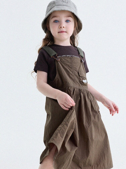 Multi Pocket Layering Bib Skirt ワークテイスト サロペットワンピース【mh0013188】