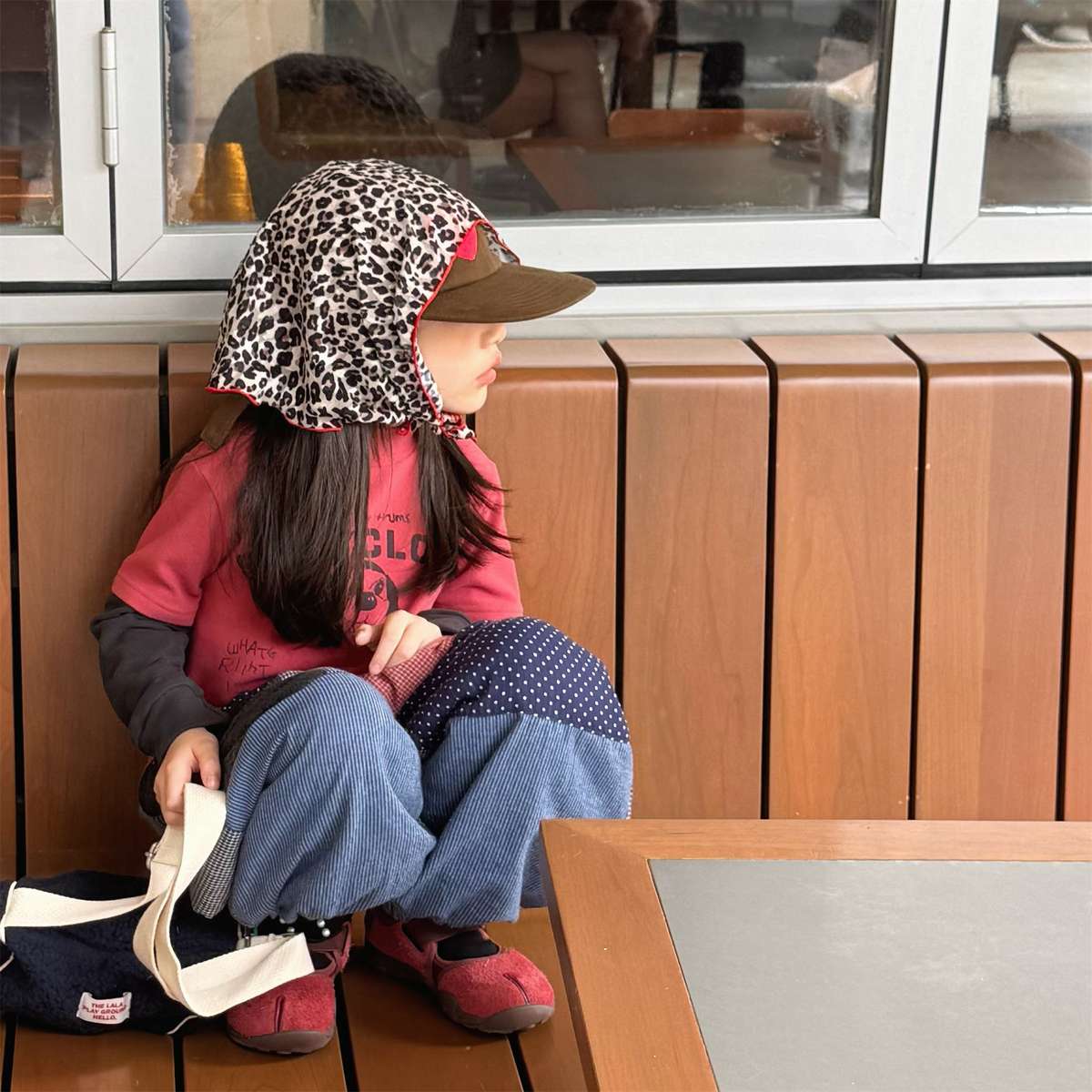 -パッチワークロングパンツ デニム調 キルティング 中綿入り【mh0011424】 - mamahalo shop - ロングパンツ・スウェットパンツ -  べビー服 - 子供服 - 男の子 - 女の子