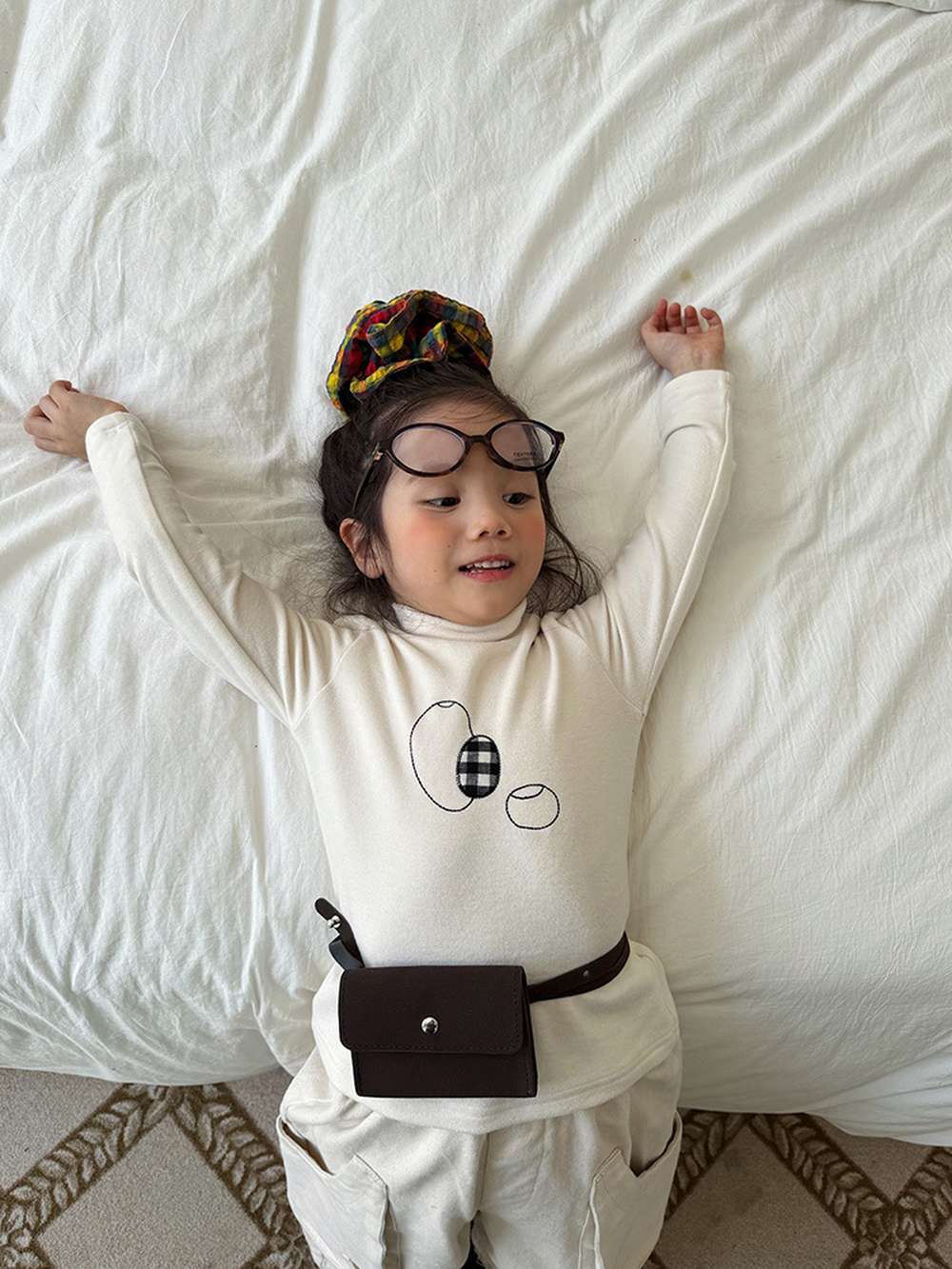 長袖ハイネックトップス | アップリケ刺繍 | 裏起毛モックネックカットソー【mh0011471】