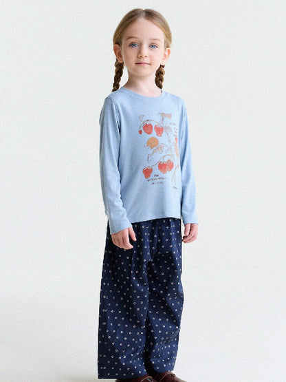 Floral Print Cotton Long Pants ドット柄 ロングパンツ【mh0013169】