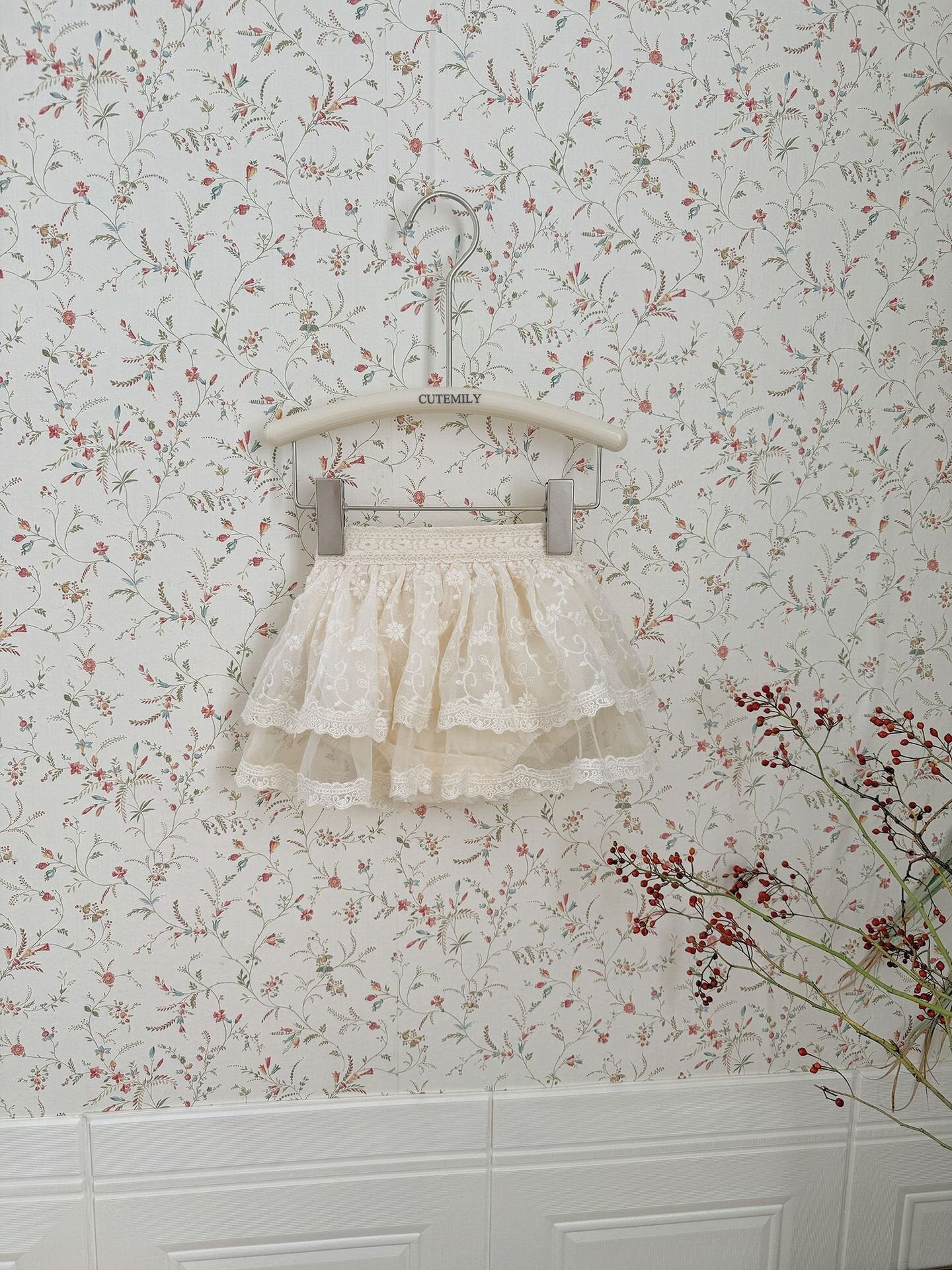 Lace Trimmed Culotte Shorts レース切替 キュロットパンツ【mh0012153】