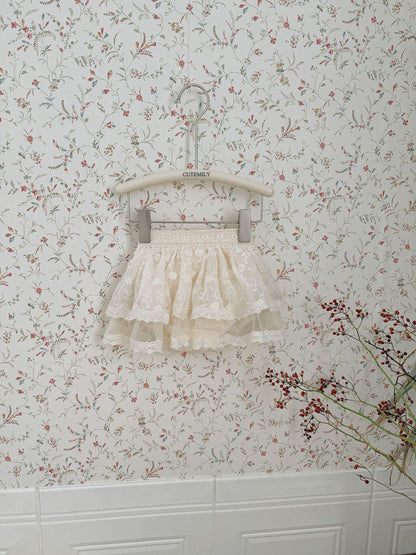 Lace Trimmed Culotte Shorts レース切替 キュロットパンツ【mh0012153】