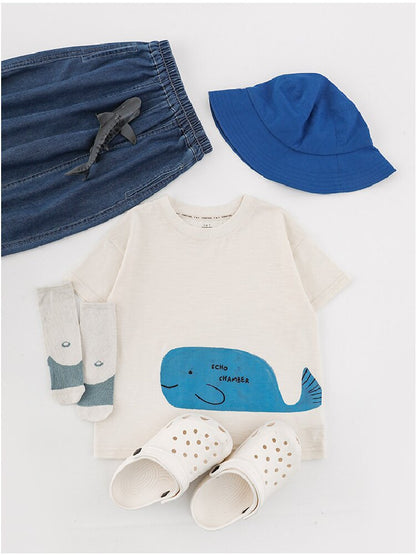 Cute Animal Graphic Cotton T-shirt アニマル プリント コットン Tシャツ【mh0012741】
