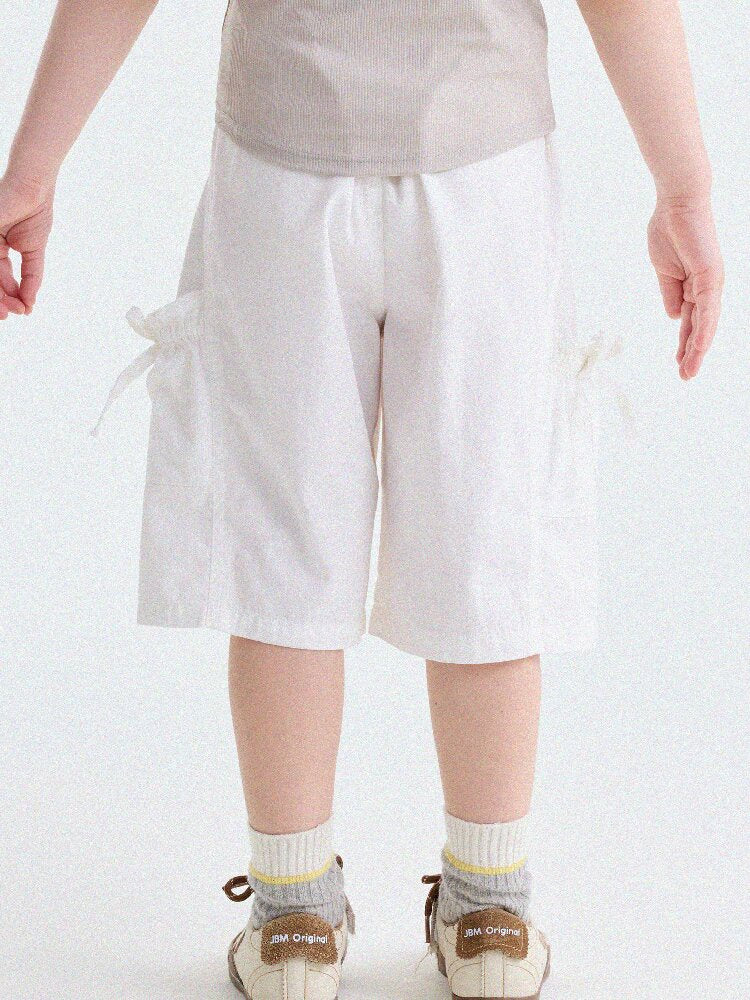 Ribbon Detail Cropped Pants リボン ハーフパンツ【mh0013179】