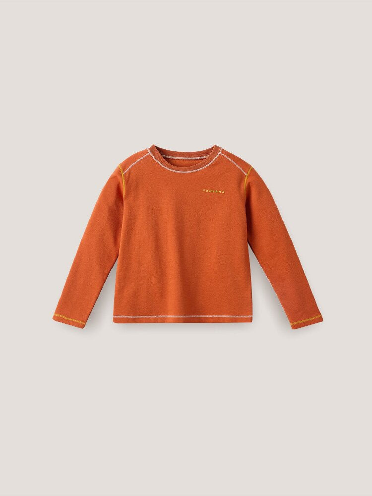 キッズ ジュニア ステッチ プルオーバー 長袖Tシャツ【mh0014252】