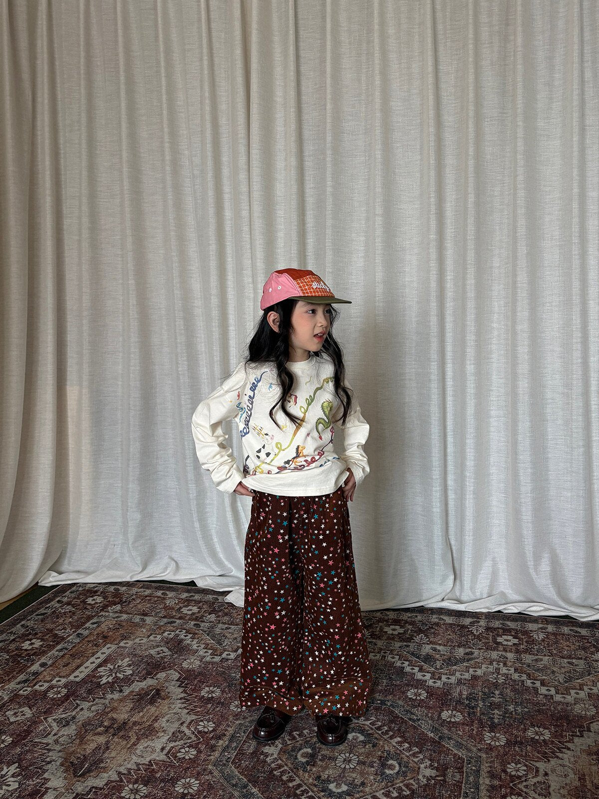 yummy&rocky | Star Print Cotton Corduroy Pants 星柄コーデュロイストレートパンツ【mh0020101】