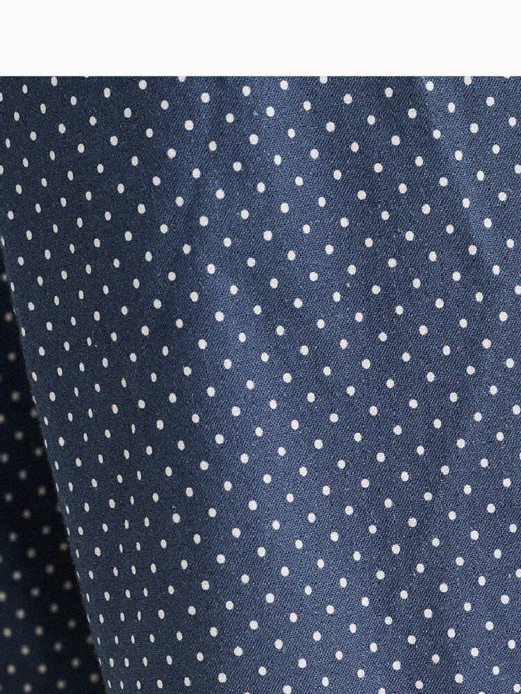 Embroidered Blouse and Polka Dot Pants スカラップ ドット柄 ブラウス ロングパンツ【mh0013194】