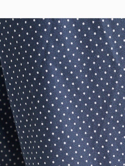 Embroidered Blouse and Polka Dot Pants スカラップ ドット柄 ブラウス ロングパンツ【mh0013194】