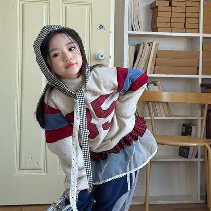 -長袖フリース プルオーバー ナンバーワッペン ハイネック スリーブデザイン【mh0011409】 - mamahalo shop - トレーナー・フーディ -  べビー服 - 子供服 - 男の子 - 女の子