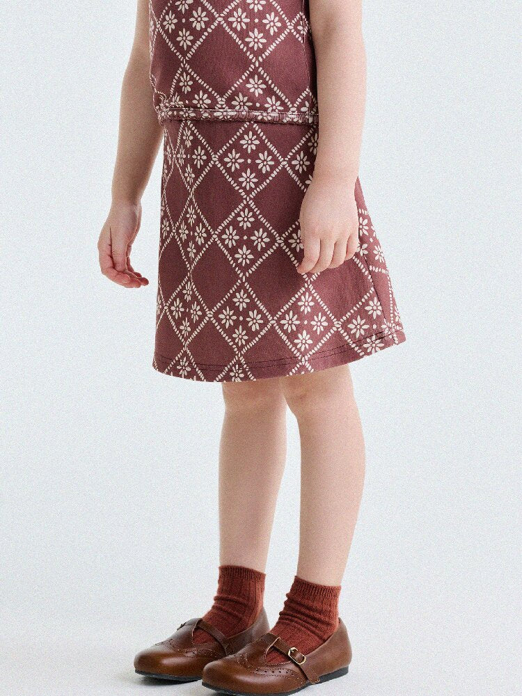 Retro Geometric Tank Top Skort ダイヤ柄 タンクトップ パンツインスカート【mh0013185】