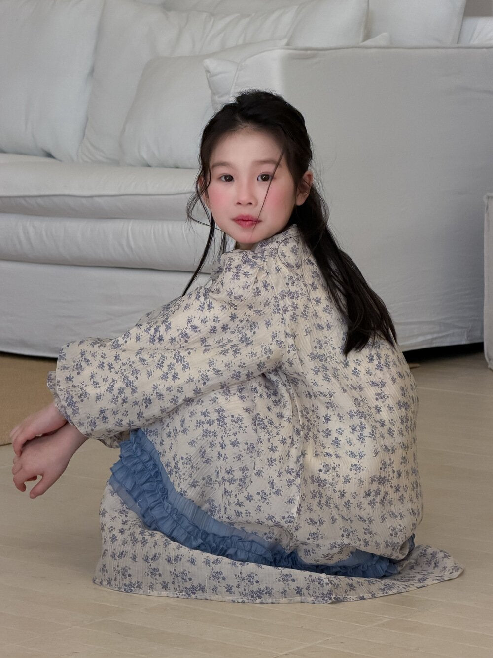 Spliced Lace Puff Sleeve Dress レース切替パフスリーブワンピース【mh0012104】